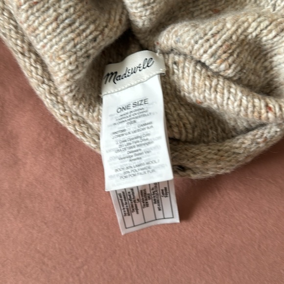 Madewell Wool Blend Beanie with Pom-Pom in Ashen Sand - Picture 3 of 4